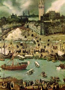 Havnen i Sevilla, ca. 1590 (detaljer)